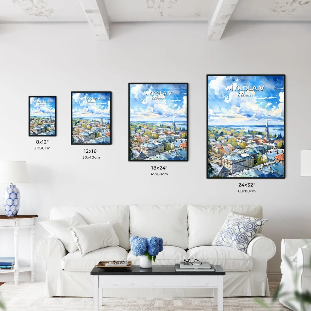 Mykolaiv, Ukraine, A Poster of a city with trees and a church Default Title