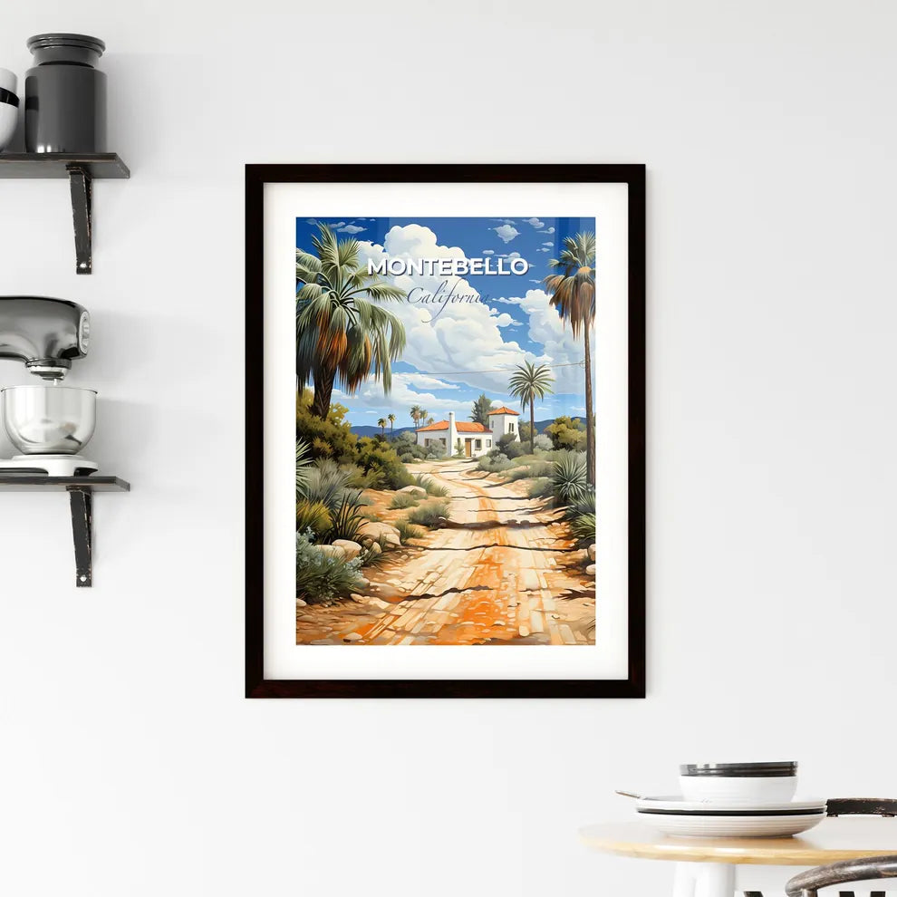 Montebello, California, A Poster of a dirt road with a house and palm trees Default Title