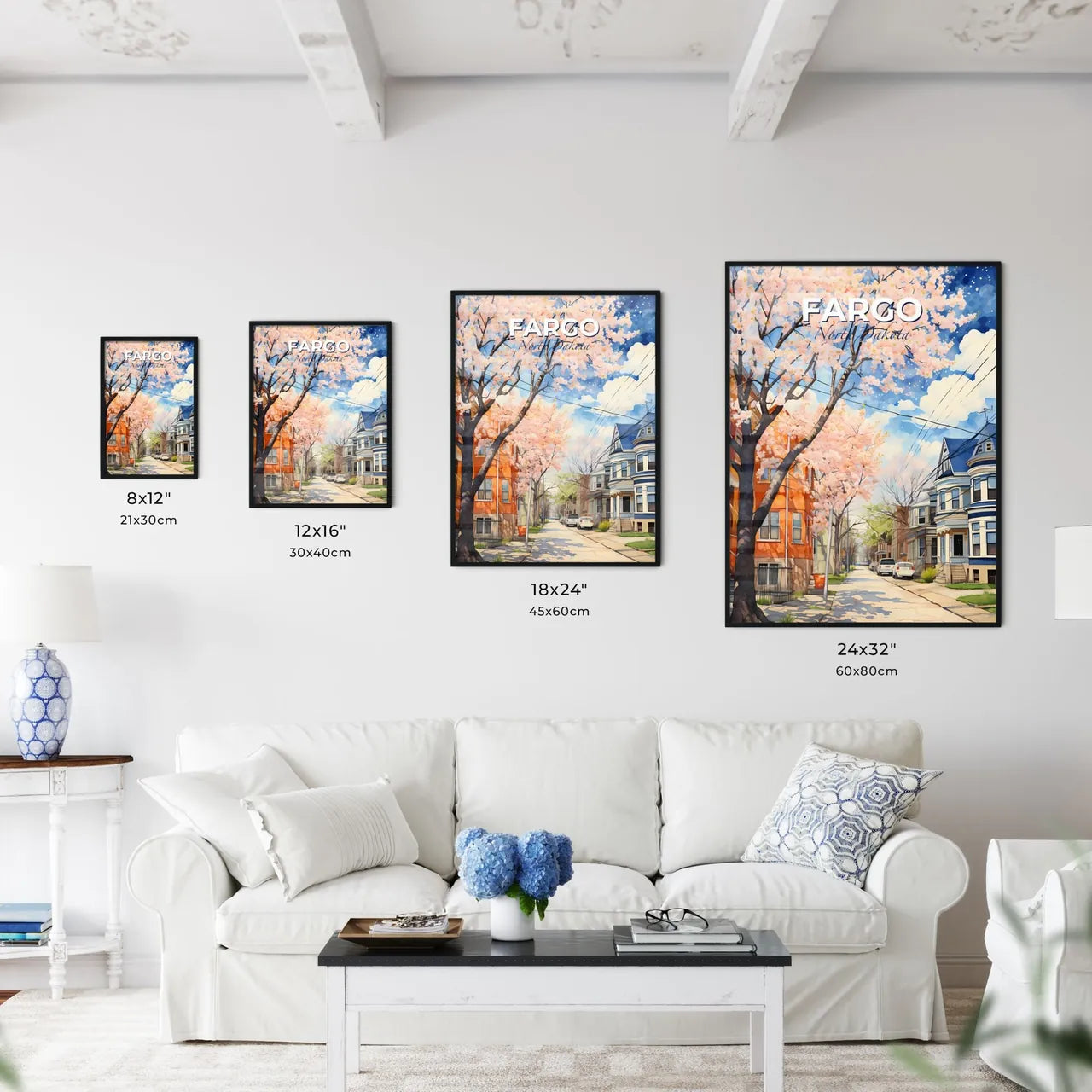 Fargo, North Dakota, A Poster of a street with houses and trees Default Title