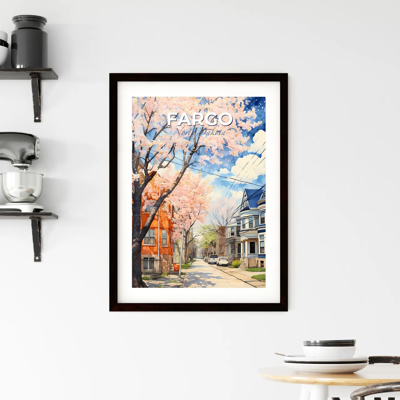 Fargo, North Dakota, A Poster of a street with houses and trees Default Title