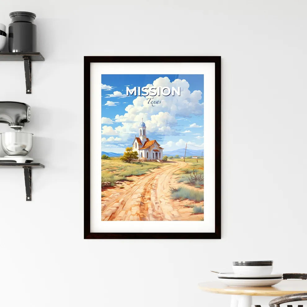 Mission, Texas, A Poster of a white building in a desert Default Title
