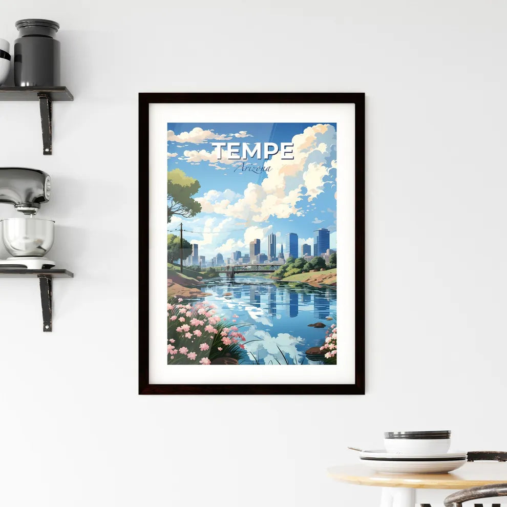 Tempe, Arizona, A Poster of a river with a bridge and a city in the background Default Title