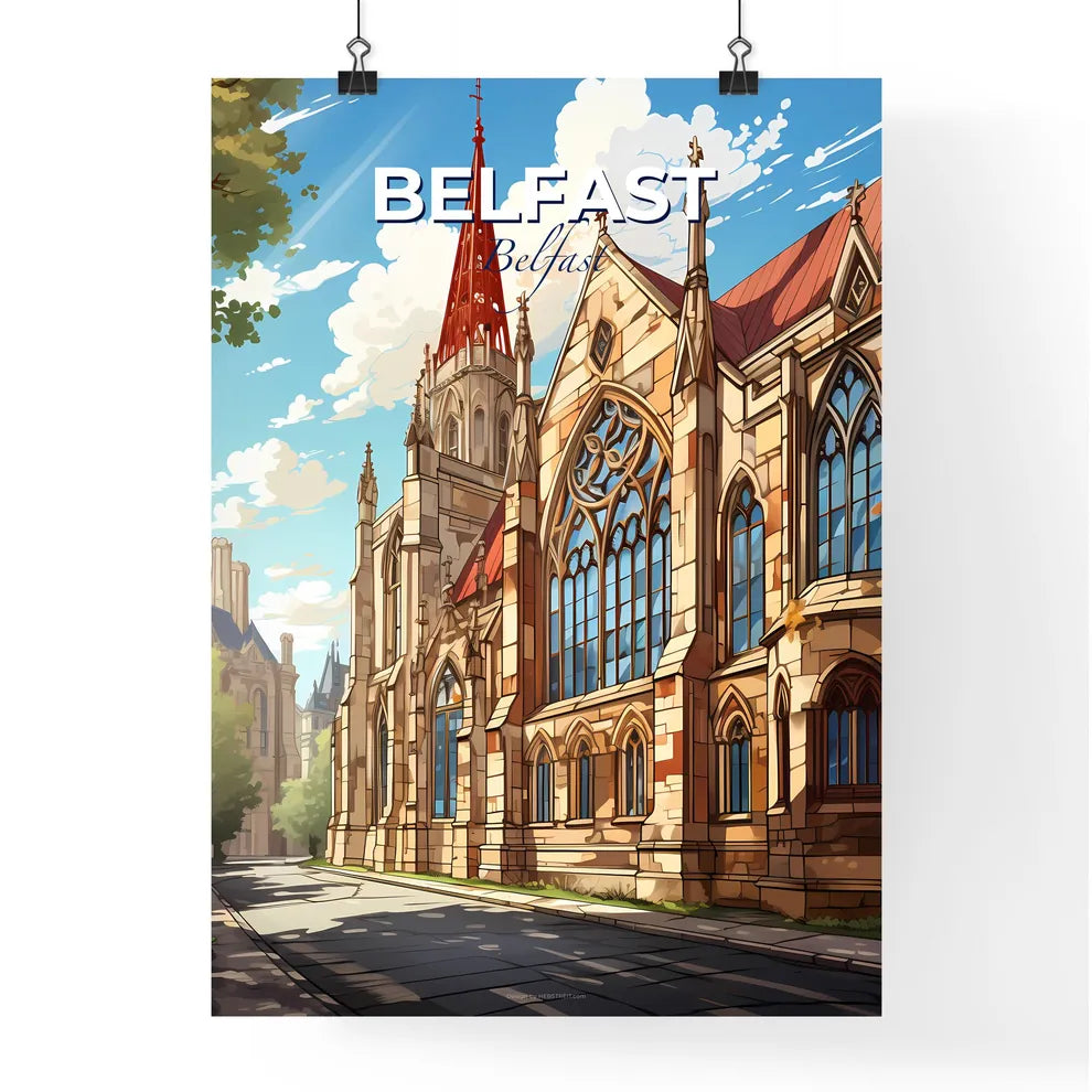 Belfast, Belfast, A Poster of a building with a red steeple Default Title