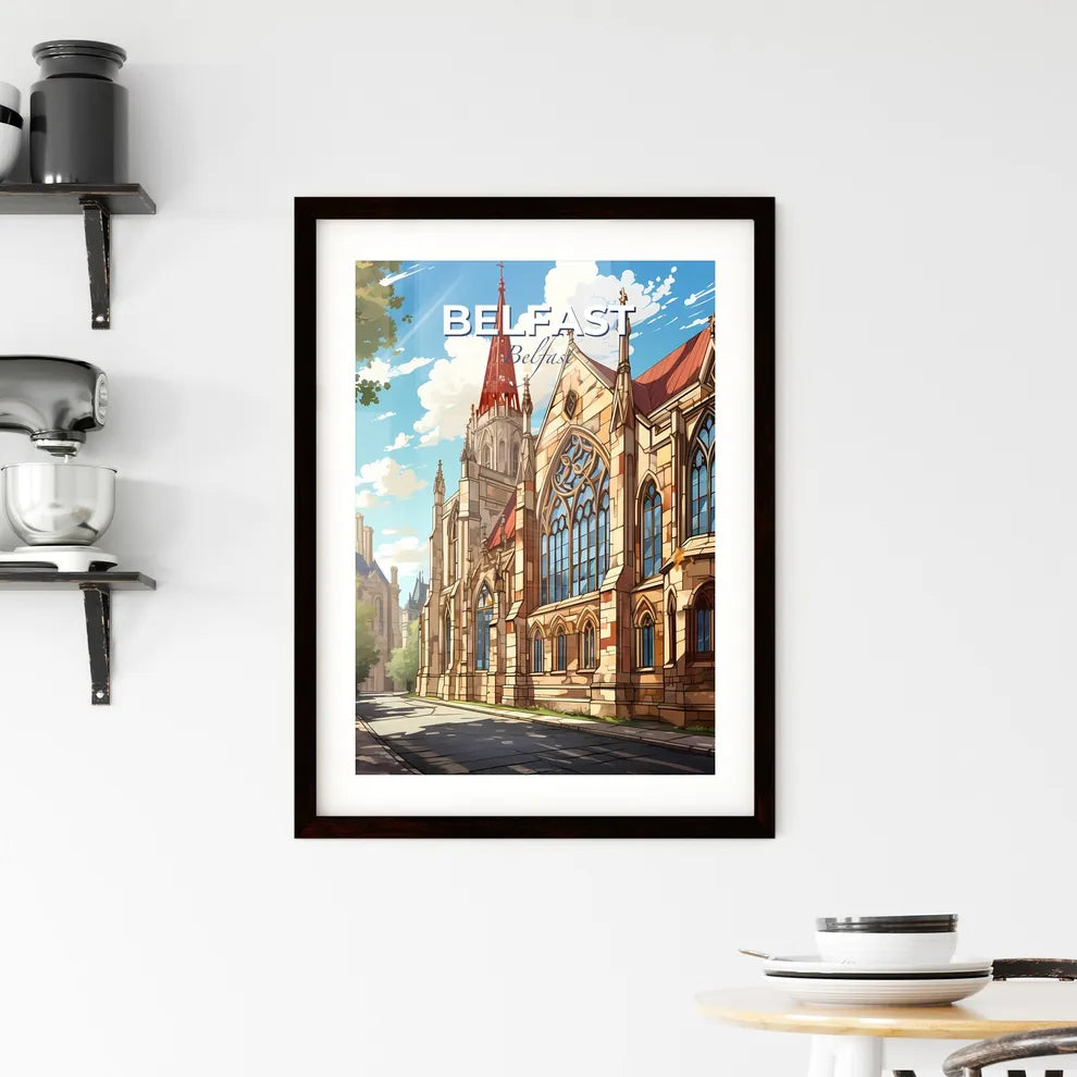 Belfast, Belfast, A Poster of a building with a red steeple Default Title