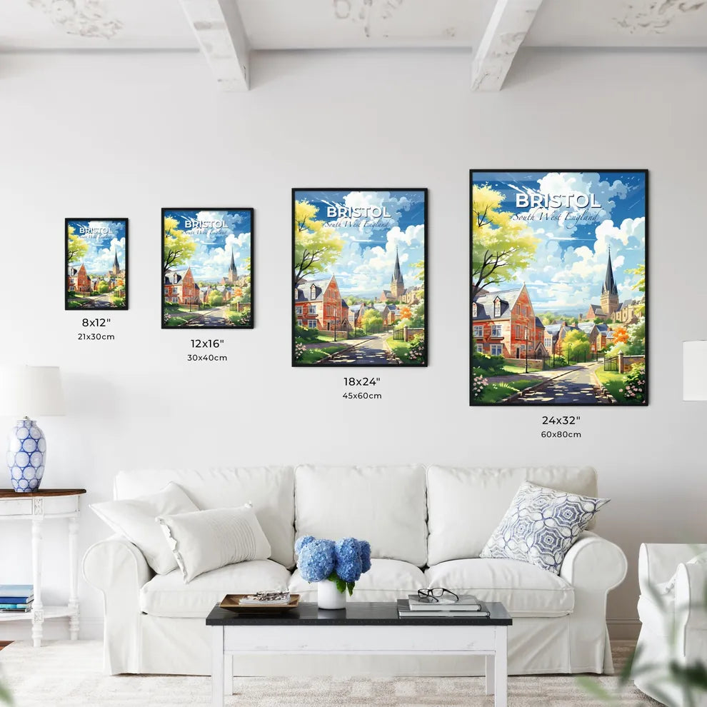 Bristol, South West England, A Poster of a street with trees and houses in the background Default Title