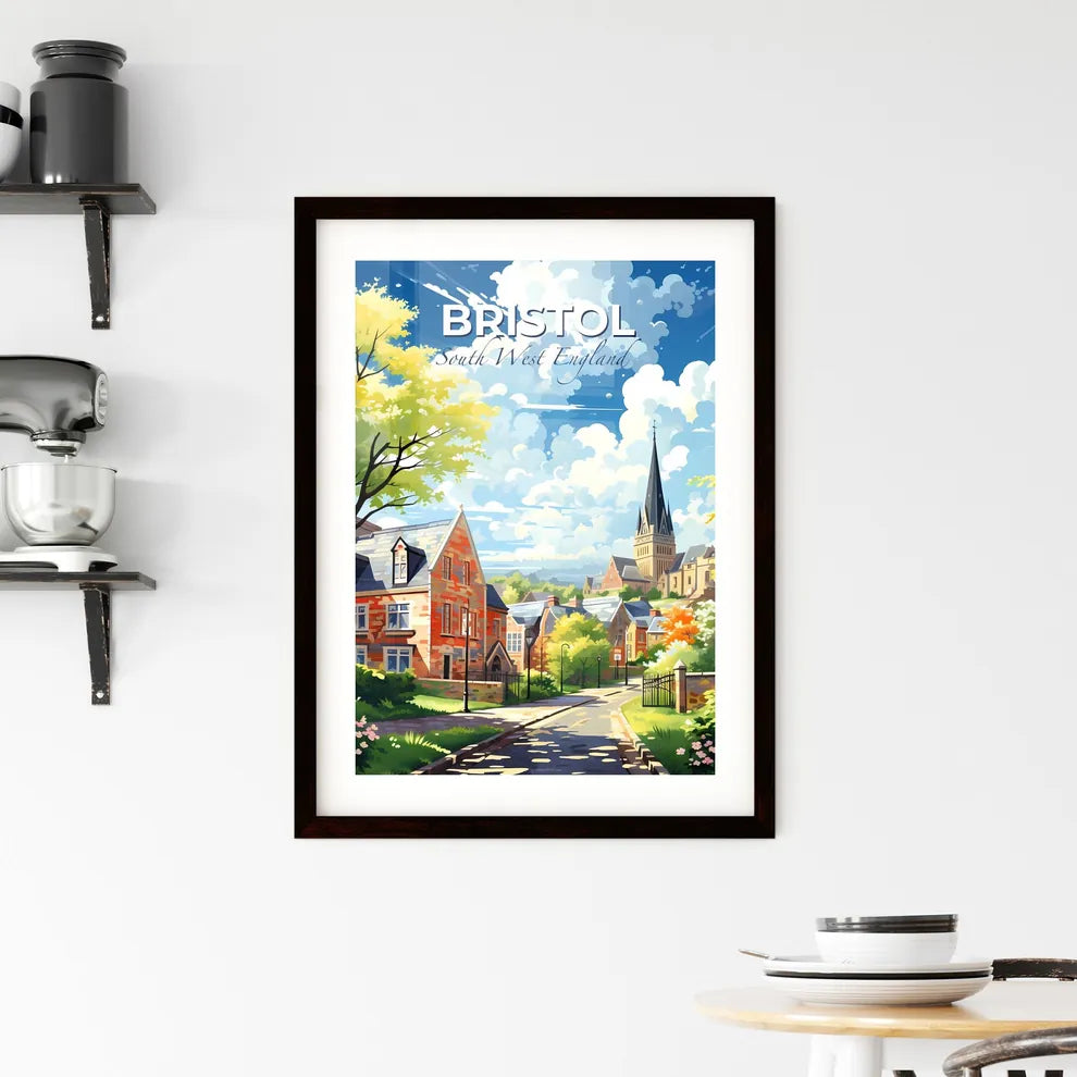 Bristol, South West England, A Poster of a street with trees and houses in the background Default Title