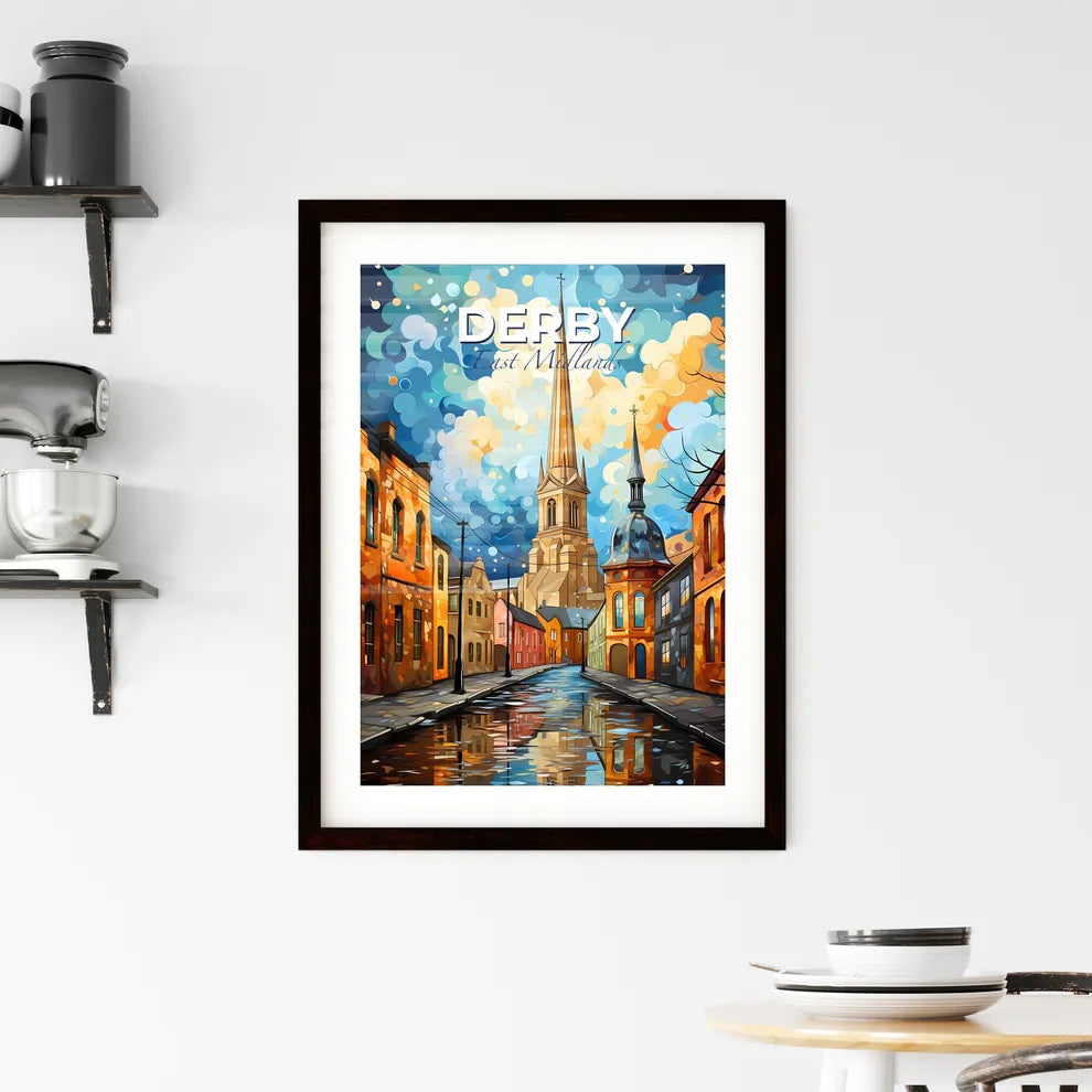 Derby, East Midlands, A Poster of a water way with a church in the background Default Title