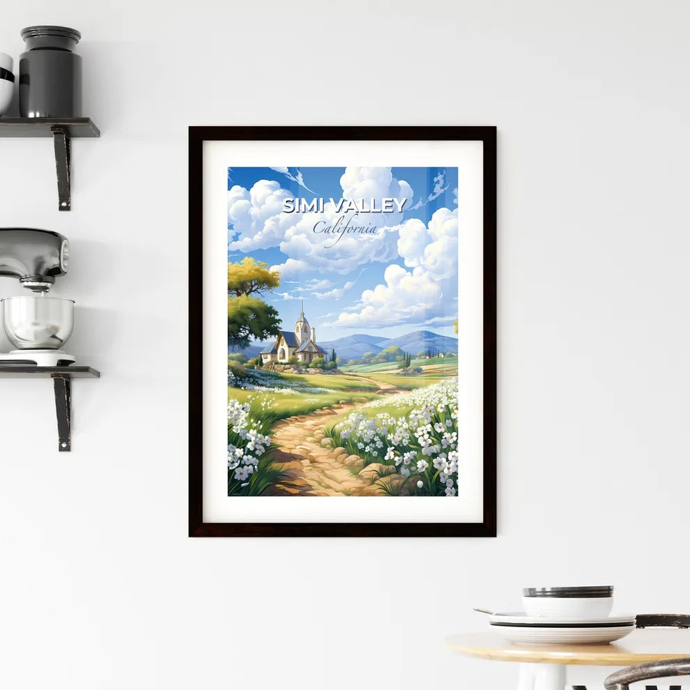 Simi Valley, California, A Poster of a landscape with a house and flowers Default Title