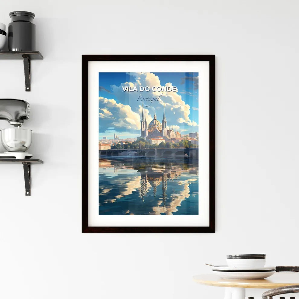 Vila Do Conde, Portugal, A Poster of a bridge over water with a city in the background Default Title