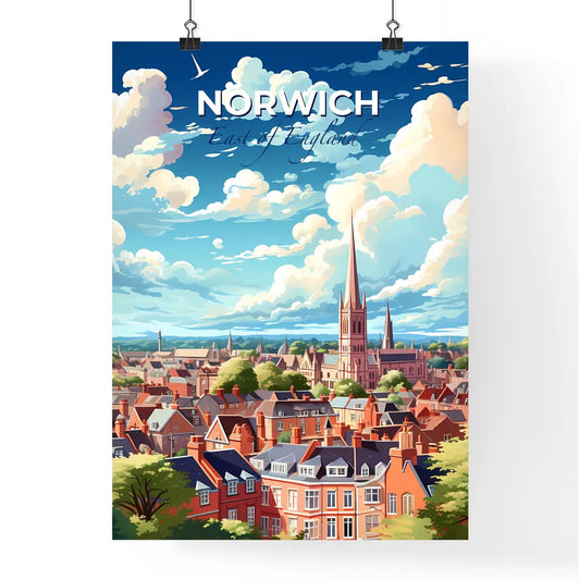 Norwich, East of England, A Poster of a city with a tall spire Default Title