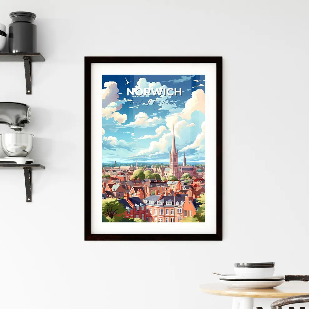 Norwich, East of England, A Poster of a city with a tall spire Default Title