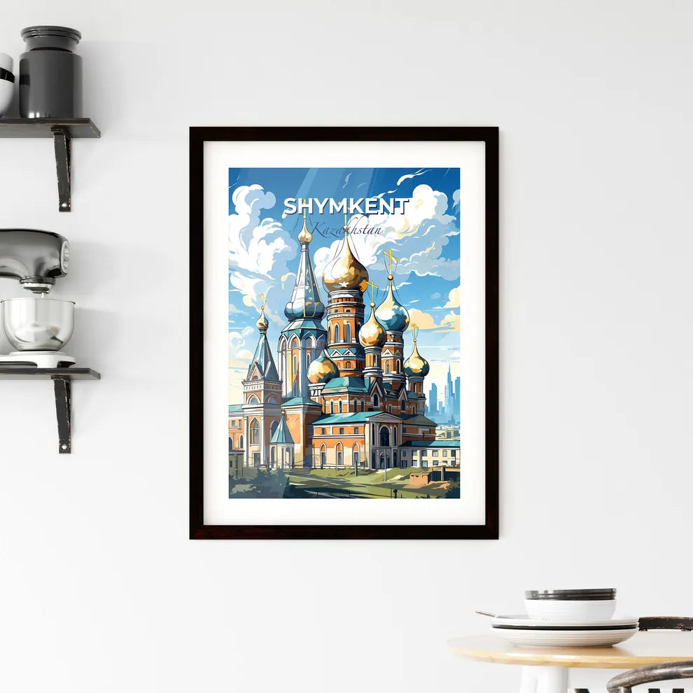Shymkent, Kazakhstan, A Poster of a building with gold domes and crosses Default Title