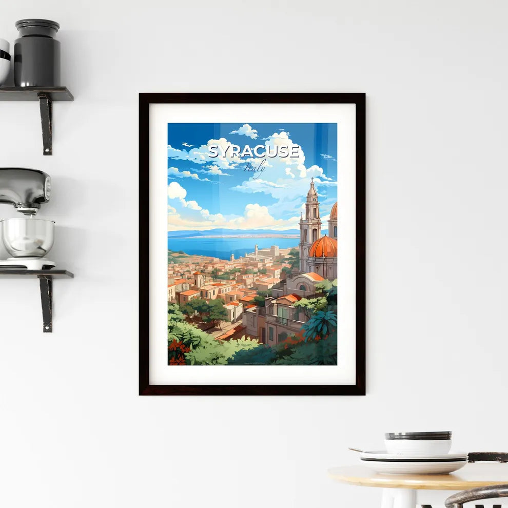 Syracuse, Italy, A Poster of a city with a large building and a body of water Default Title