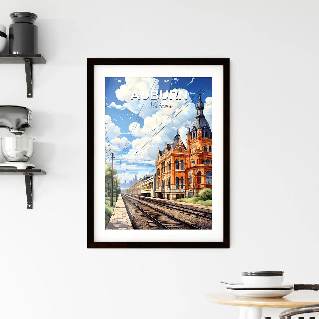 Auburn, Alabama, A Poster of a train tracks next to a building Default Title