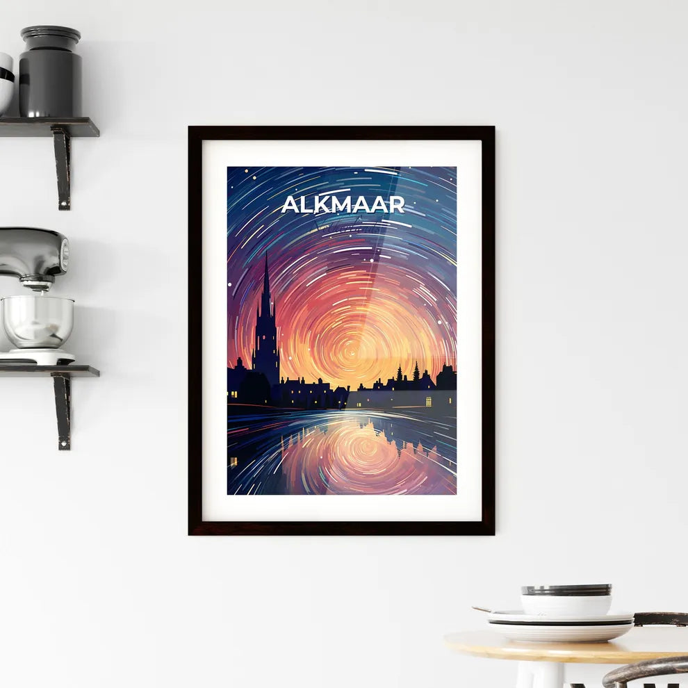 Alkmaar, Netherlands, A Poster of a colorful swirly swirls in the sky over Radio City Music Hall Default Title