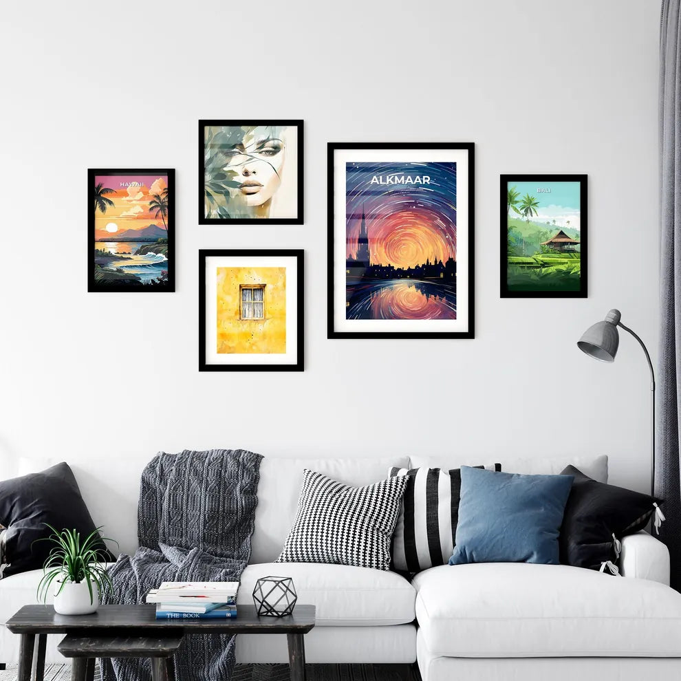 Alkmaar, Netherlands, A Poster of a colorful swirly swirls in the sky over Radio City Music Hall Default Title