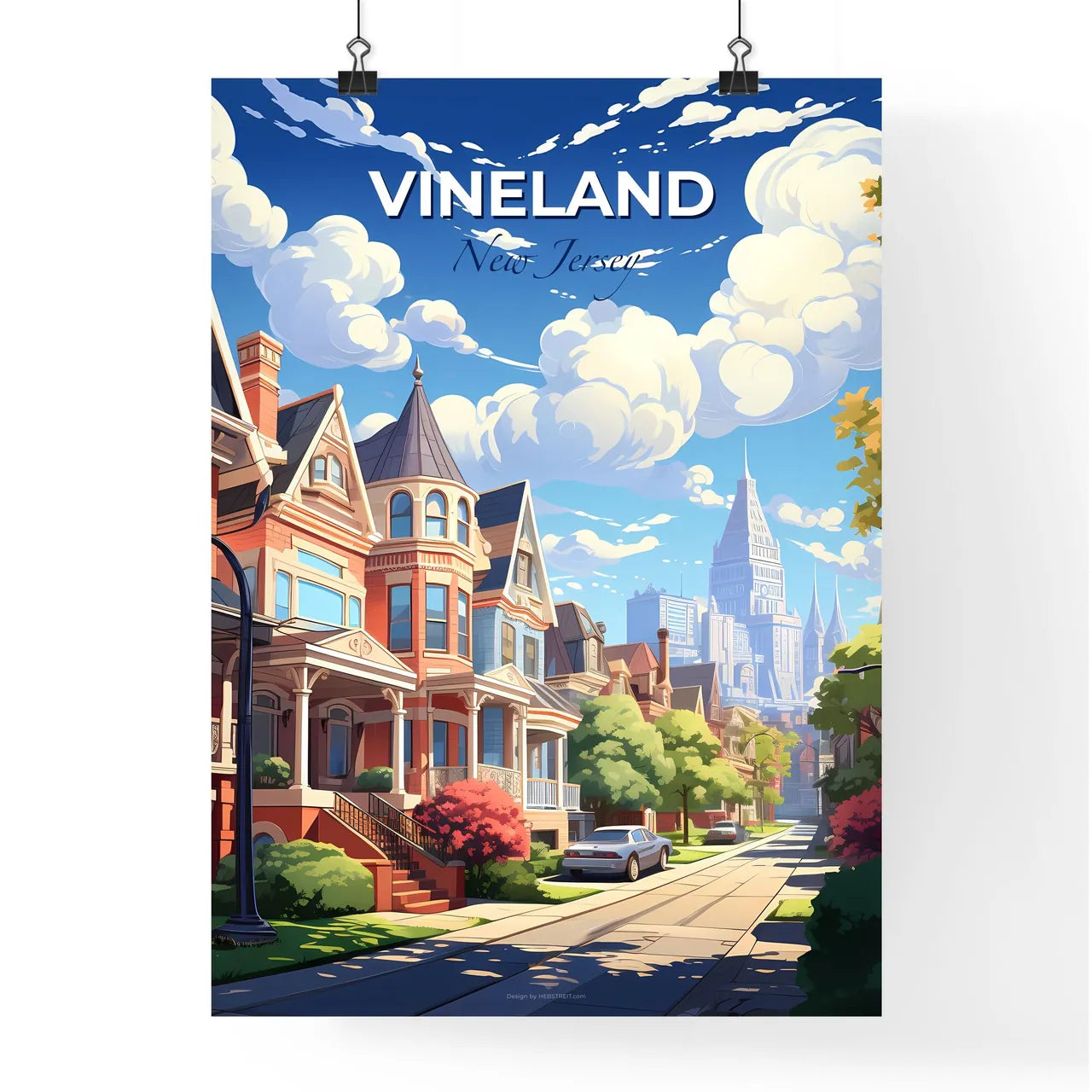 Vineland, New Jersey, A Poster of a street with houses and trees Default Title