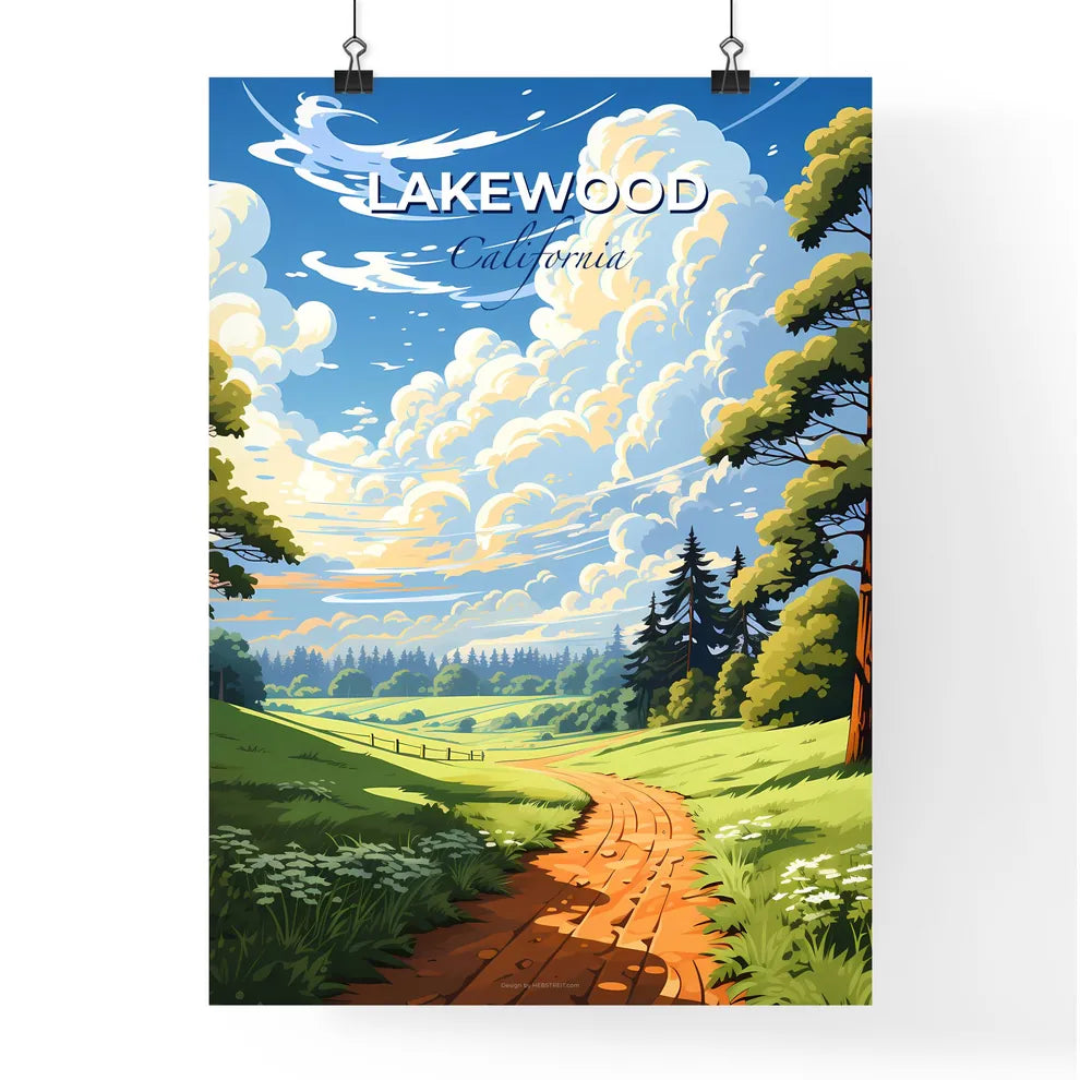 Lakewood, California, A Poster of a landscape with a path and trees Default Title