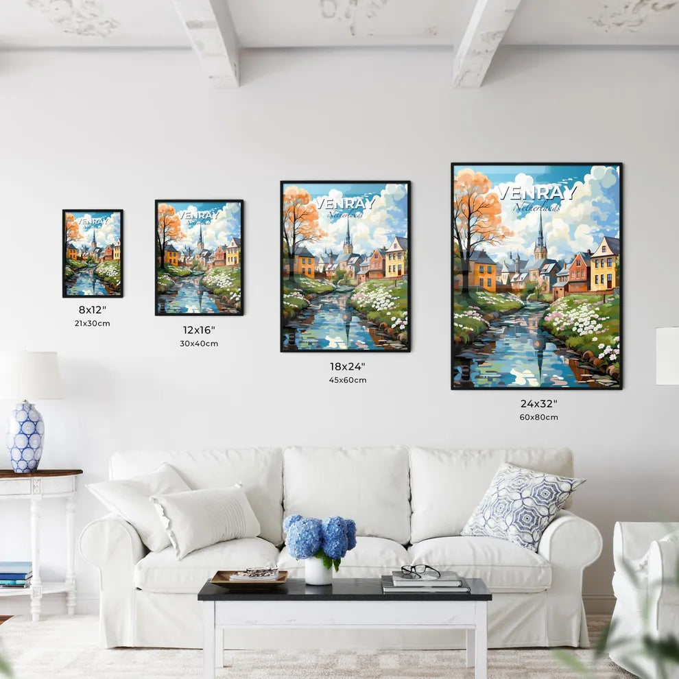 Venray, Netherlands, A Poster of a painting of a river running through a town Default Title