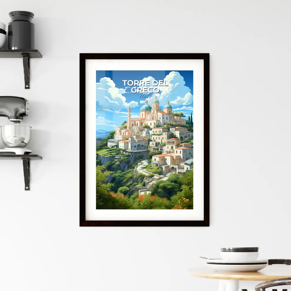 Torre Del Greco, Italy, A Poster of a painting of a city on a hill Default Title