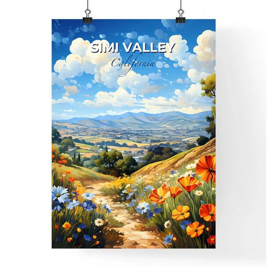 Simi Valley, California, A Poster of a painting of a landscape with flowers and trees Default Title