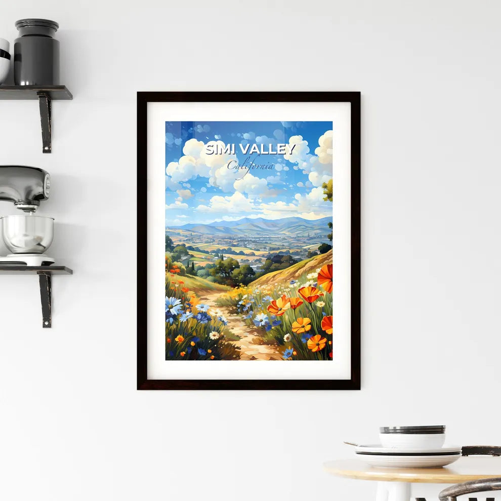 Simi Valley, California, A Poster of a painting of a landscape with flowers and trees Default Title