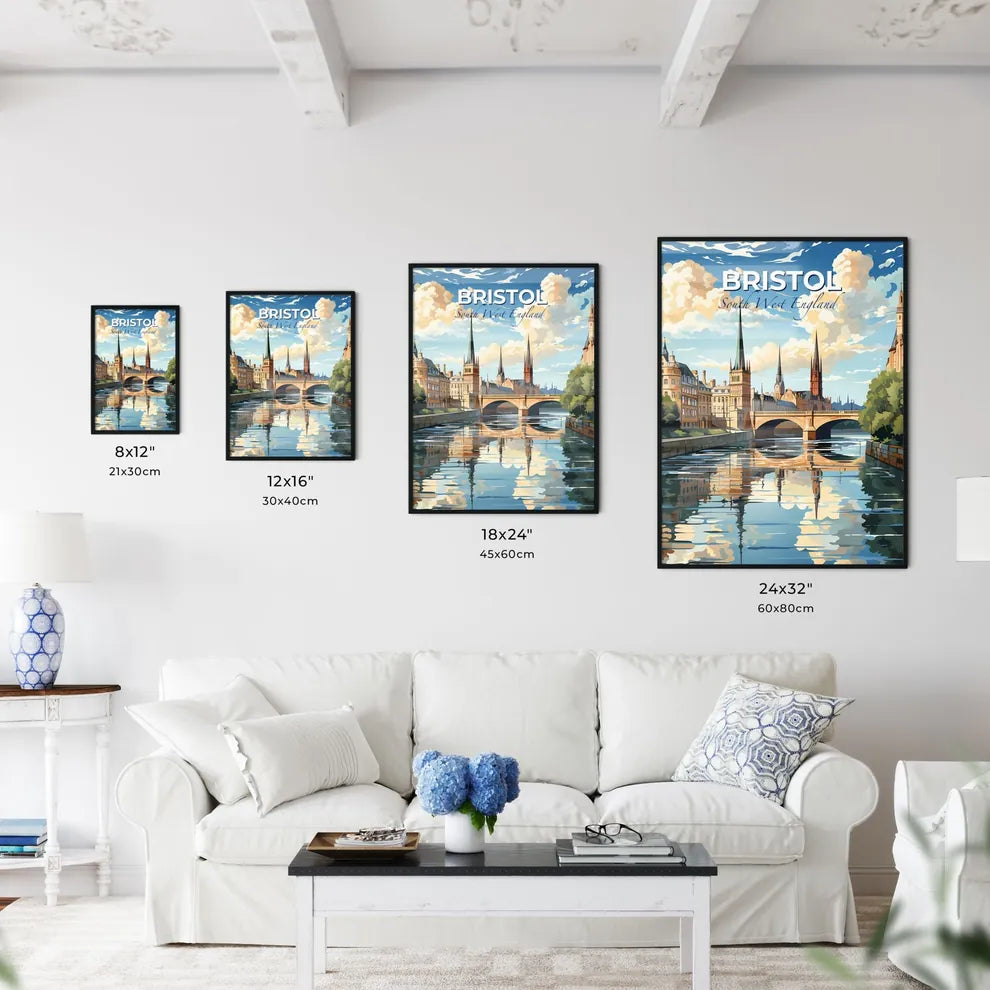 Bristol, South West England, A Poster of a bridge over a river with buildings and trees Default Title