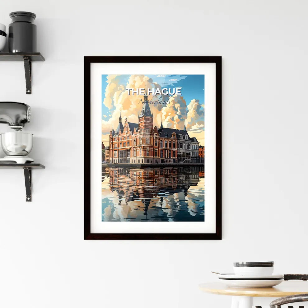 The Hague, Netherlands, A Poster of a building next to a body of water Default Title
