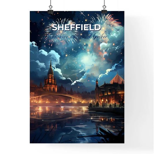 Sheffield, Yorkshire and the Humber, A Poster of fireworks over a city Default Title
