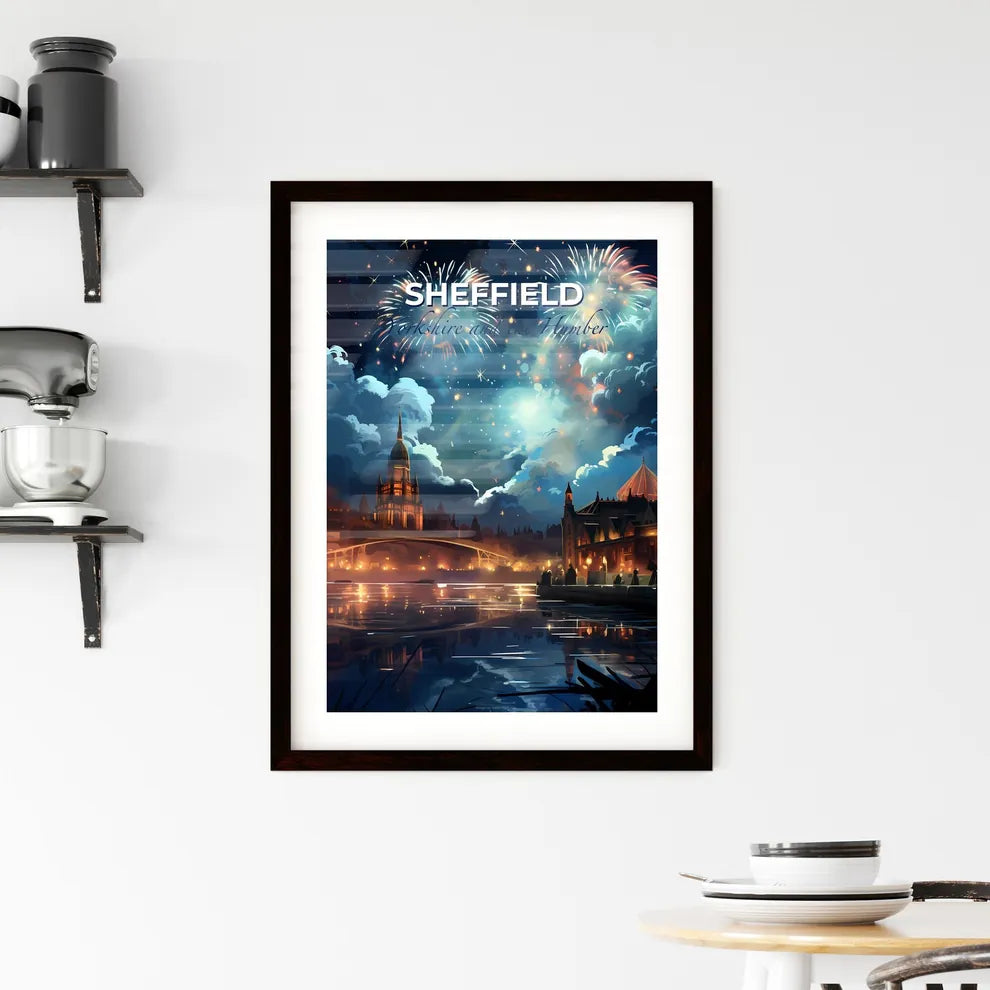 Sheffield, Yorkshire and the Humber, A Poster of fireworks over a city Default Title