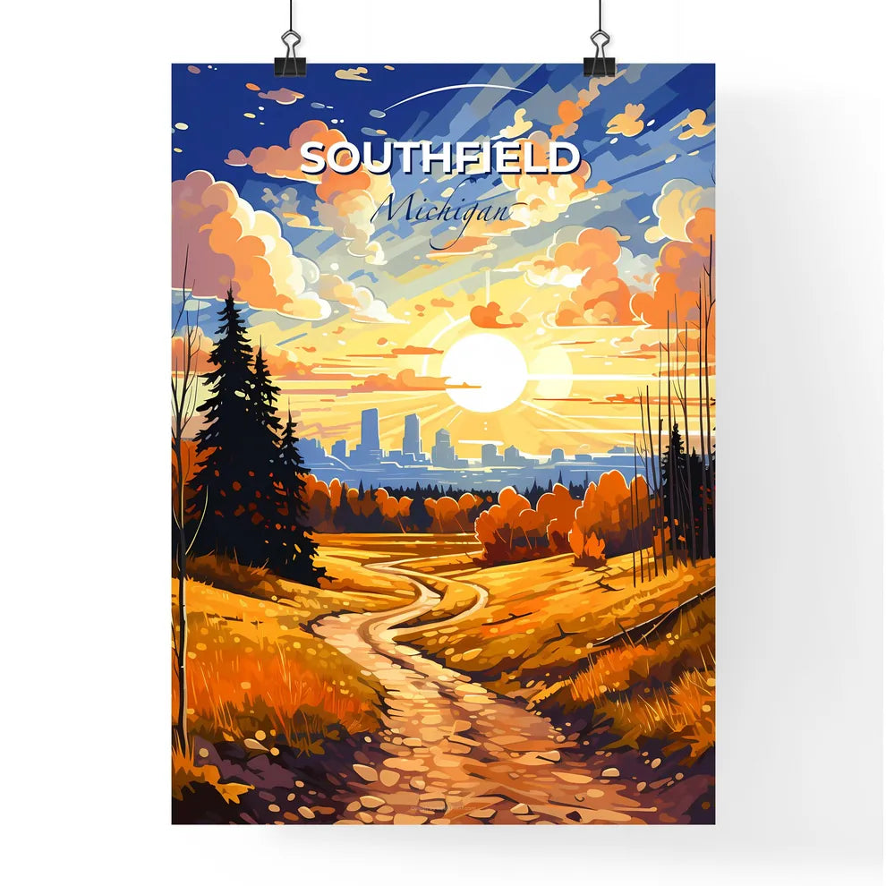Southfield, Michigan, A Poster of a painting of a road through a forest Default Title