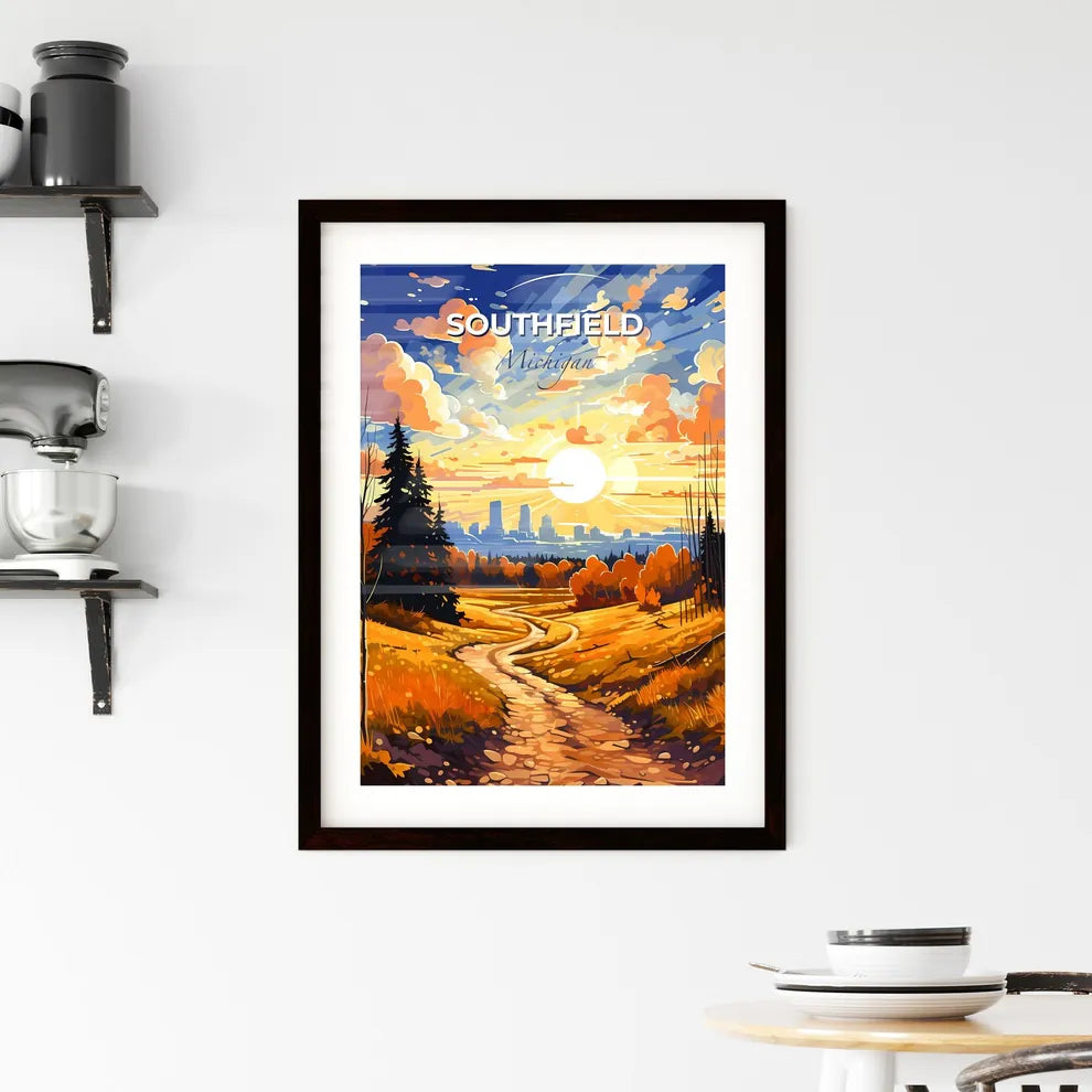 Southfield, Michigan, A Poster of a painting of a road through a forest Default Title