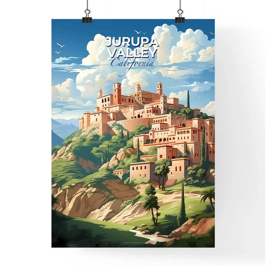 Jurupa Valley, California, A Poster of a cartoon of a castle on a hill Default Title