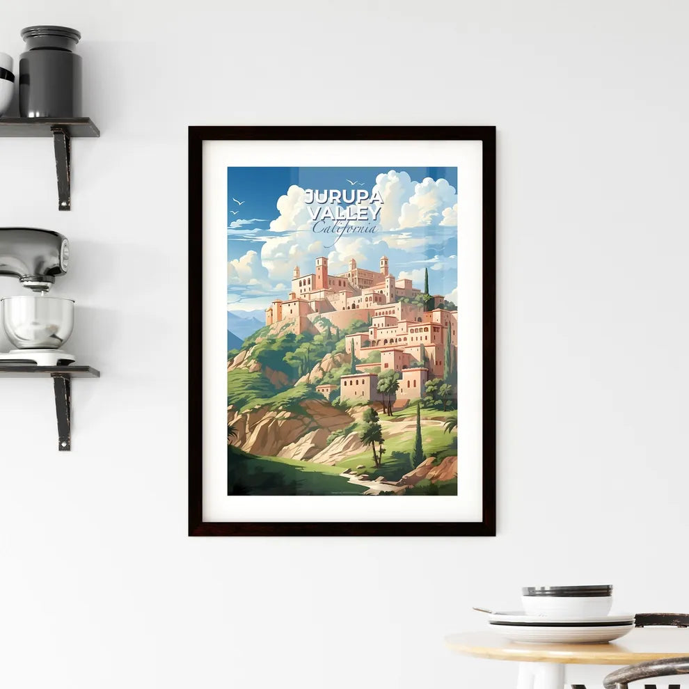 Jurupa Valley, California, A Poster of a cartoon of a castle on a hill Default Title