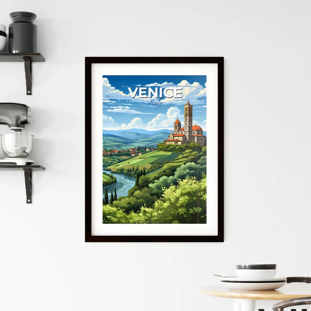 Venice, Italy, A Poster of a landscape with a castle and a river Default Title