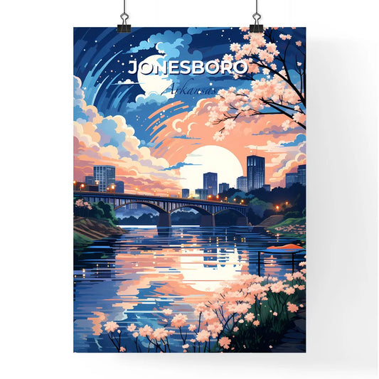 Jonesboro, Arkansas, A Poster of a bridge over a river with a city in the background Default Title