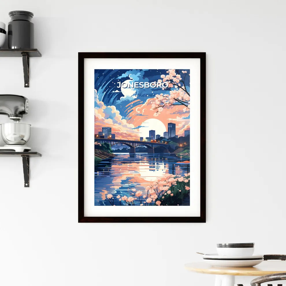 Jonesboro, Arkansas, A Poster of a bridge over a river with a city in the background Default Title