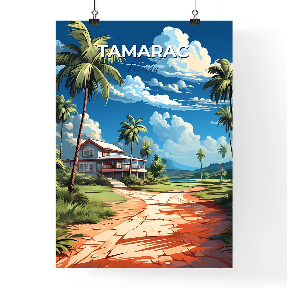 Tamarac, Florida, A Poster of a house with palm trees and a road Default Title
