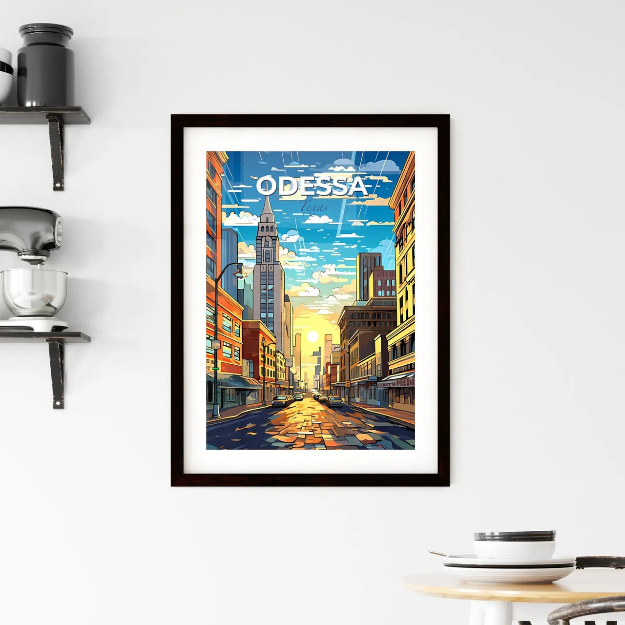 Odessa, Texas, A Poster of a street with cars and buildings in the background Default Title