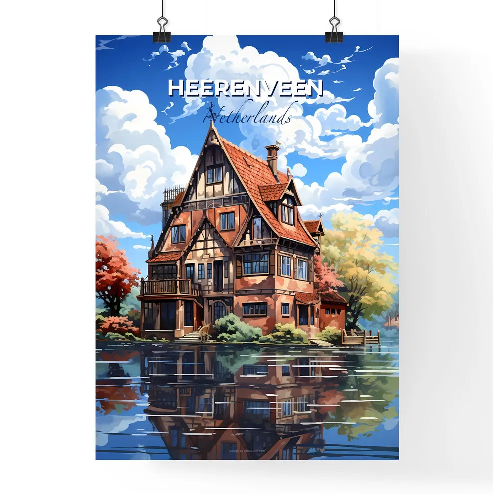 Heerenveen, Netherlands, A Poster of a house on the water Default Title
