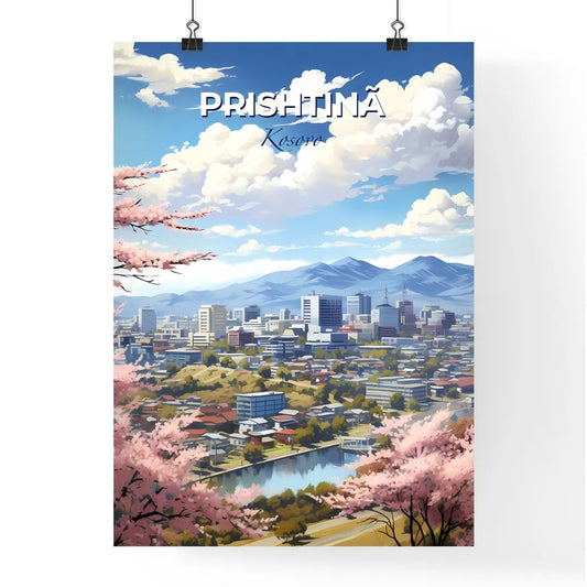 Prishtinã, Kosovo, A Poster of a city with pink flowers Default Title