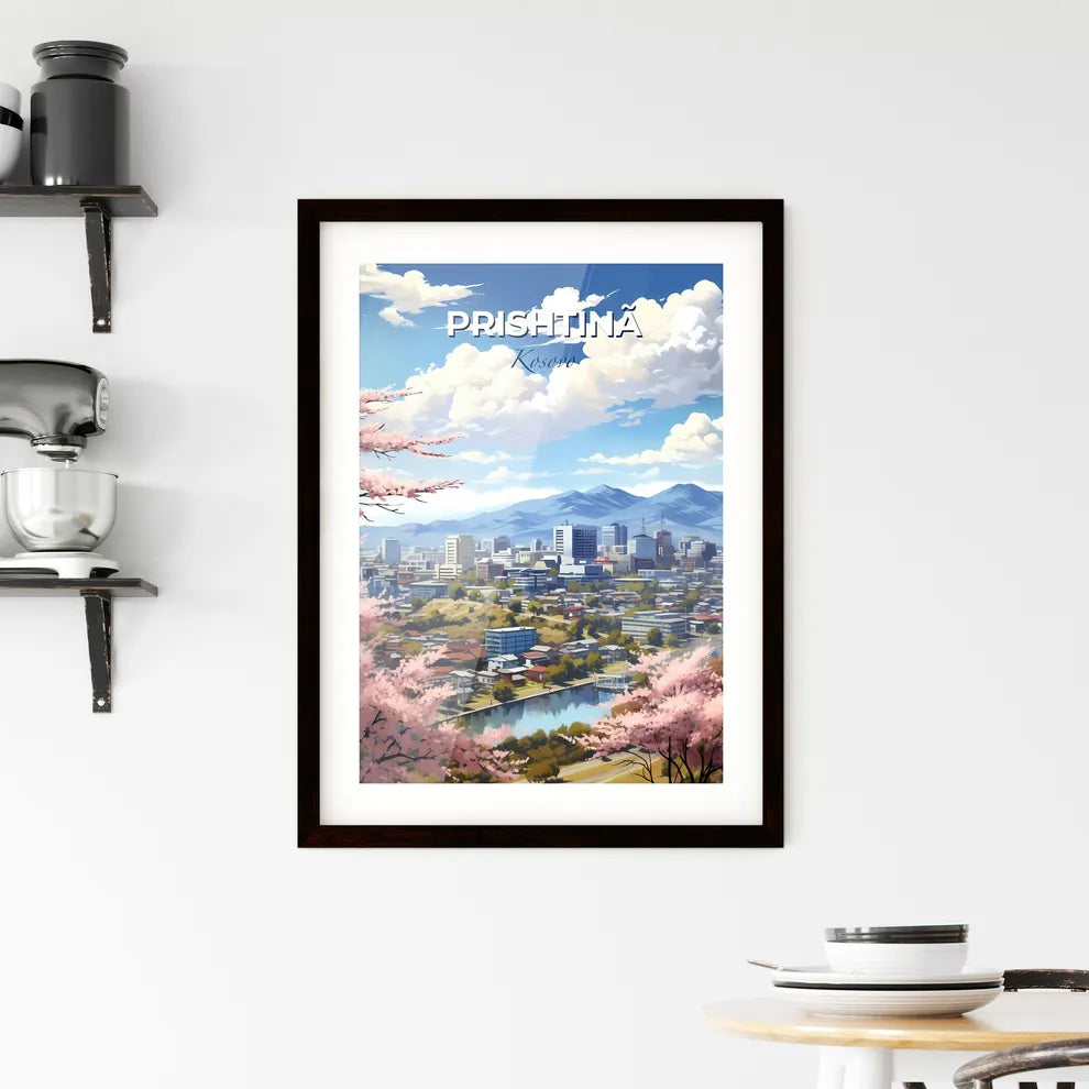 Prishtinã, Kosovo, A Poster of a city with pink flowers Default Title