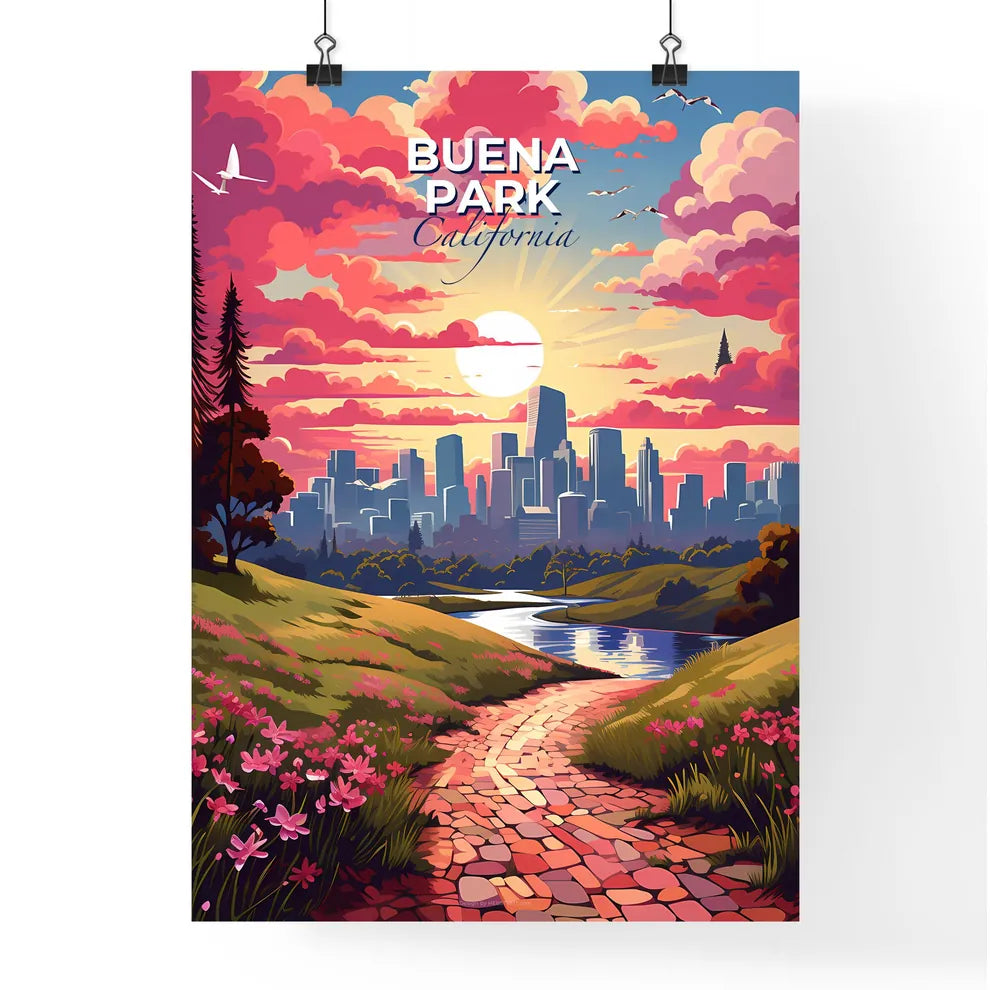 Buena Park, California, A Poster of a brick path leading to a city Default Title