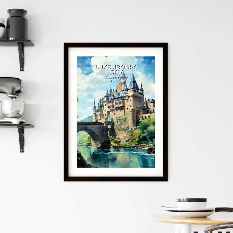 Luxembourg City, Luxembourg, A Poster of a castle with a bridge over a river Default Title