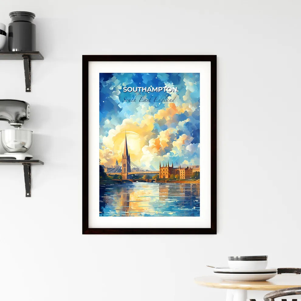Southampton, South East England, A Poster of a bridge over water with a church and a building in the background Default Title