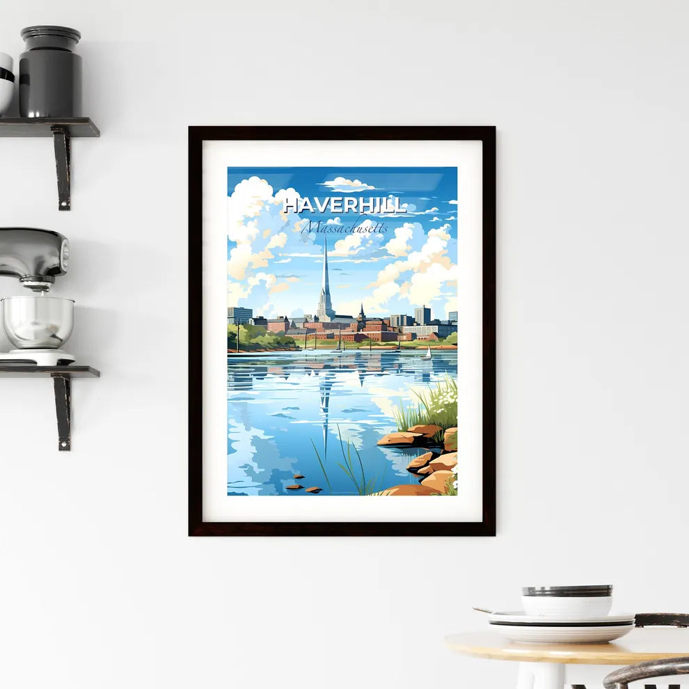 Haverhill, Massachusetts, A Poster of a water body with a city and buildings in the background Default Title