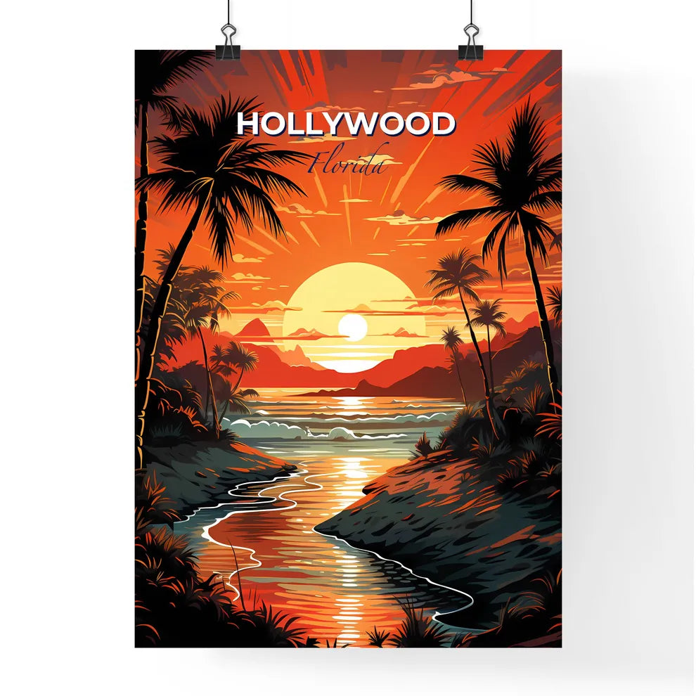 Hollywood, Florida, A Poster of a sunset over a river Default Title