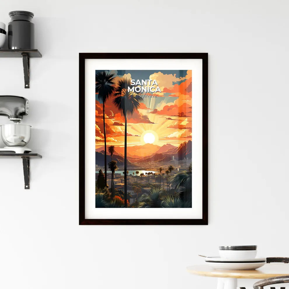 Santa Monica, California, A Poster of a sunset over a city Default Title