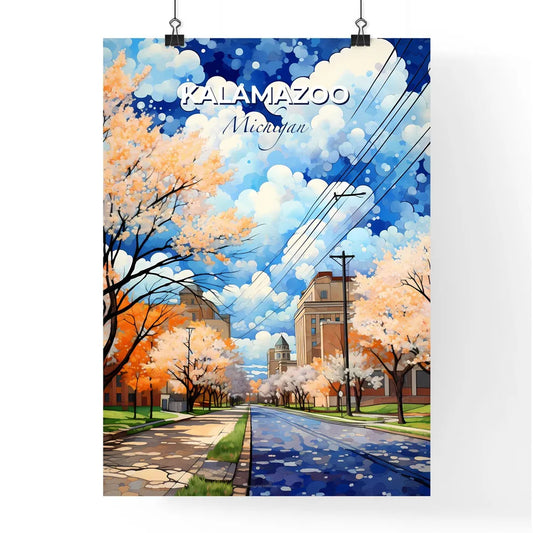 Kalamazoo, Michigan, A Poster of a street with trees and buildings on either side of it Default Title