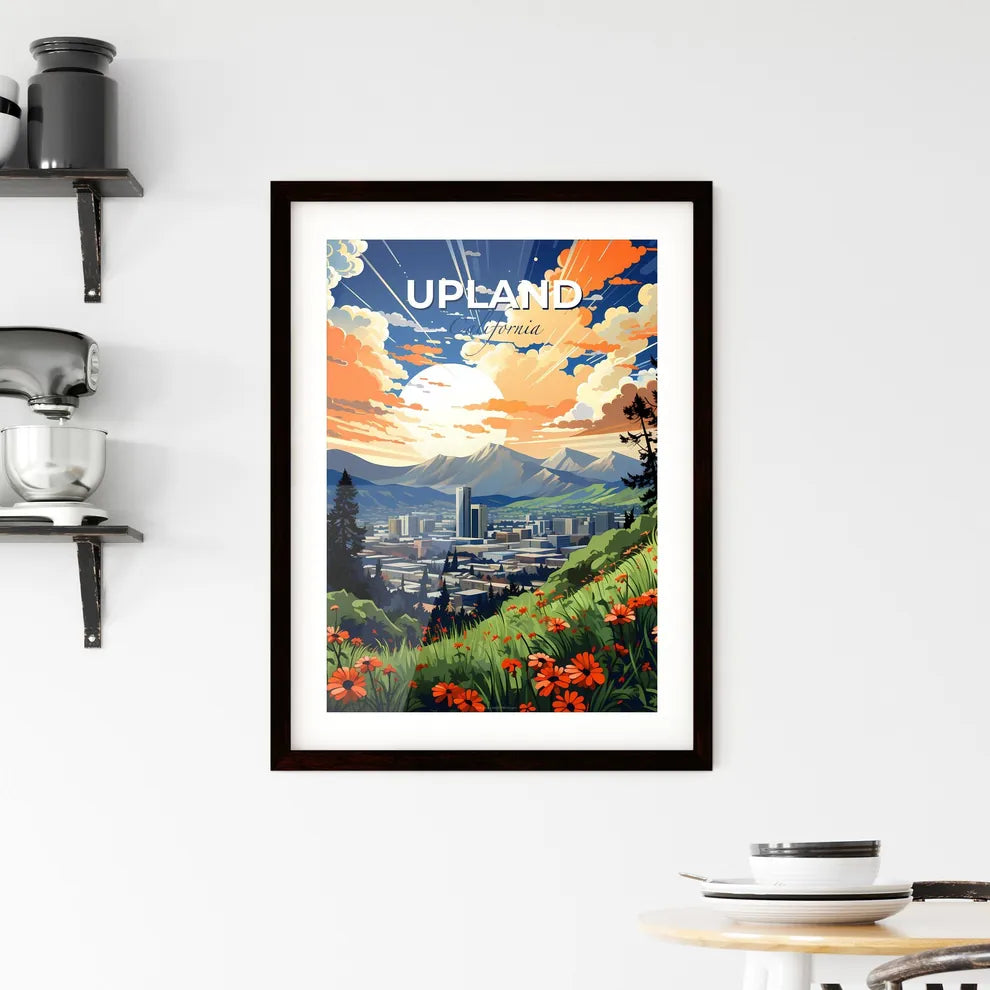 Upland, California, A Poster of a landscape of a city with mountains and trees Default Title